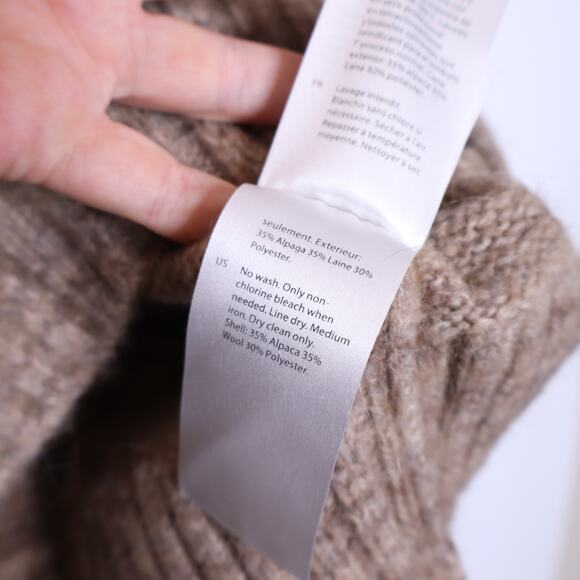 COS NEW Loose-Fit Cropped Sweater Beige Crew Neck Dolman Sleeve Casual Women's L - Picture 10 of 13